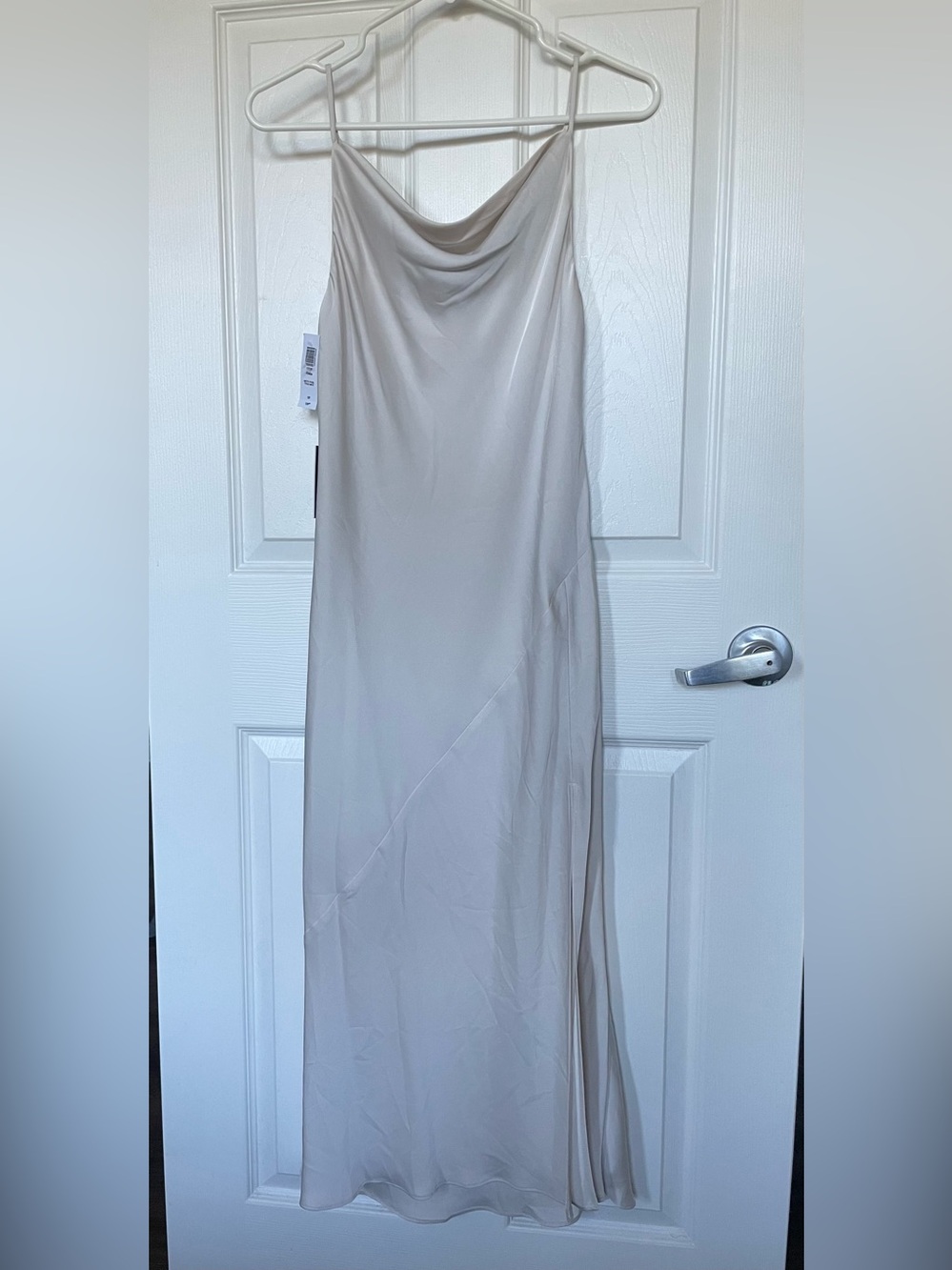 Babaton Fonda Satin Dress (Matte Pearl)